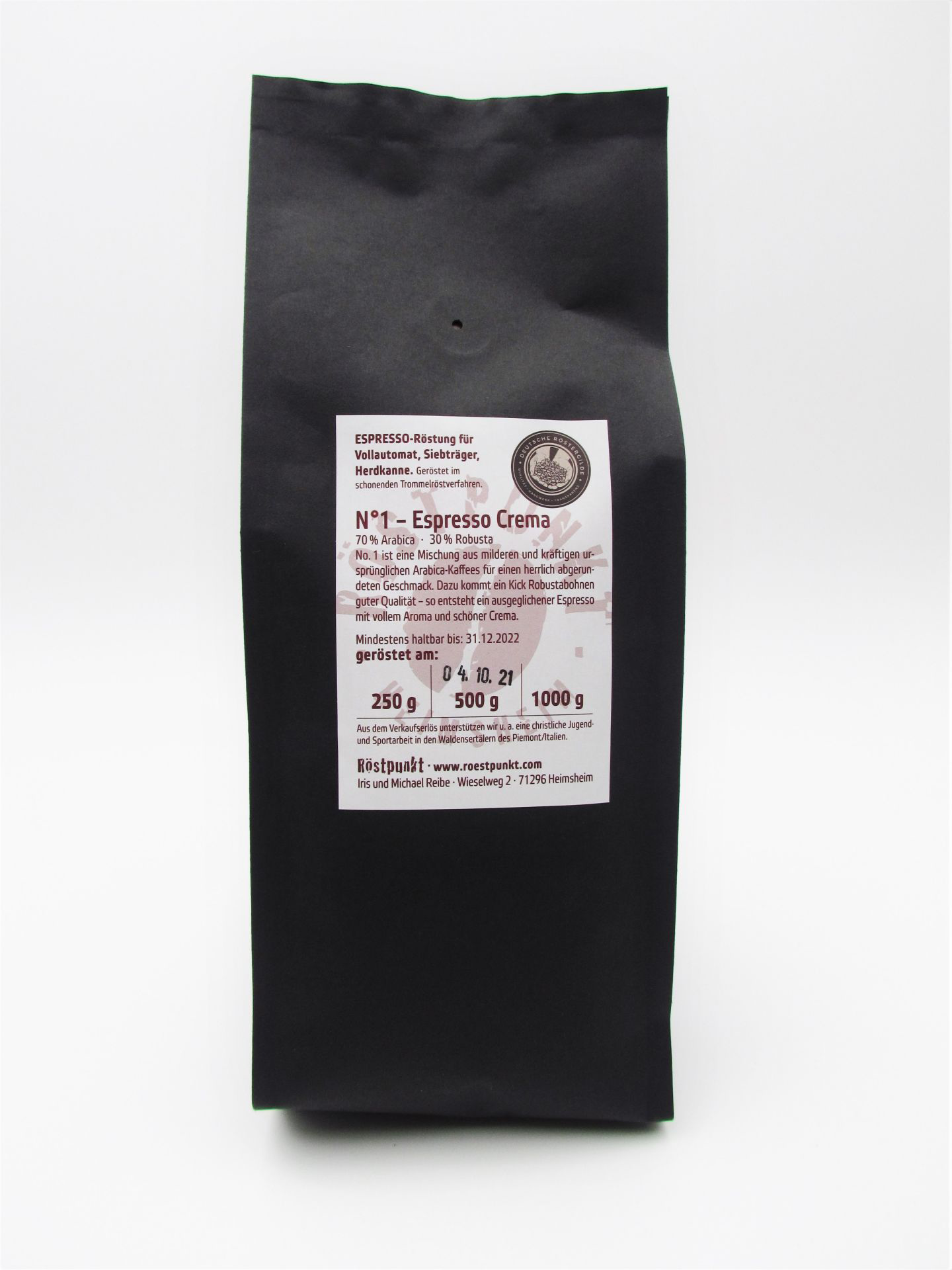 Röstpunkt Heimsheim - N. 1 - 500 g - Rückseite