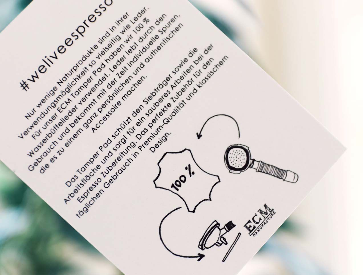 ECM Tampermatte aus Wasserbüffelleder - Informationen