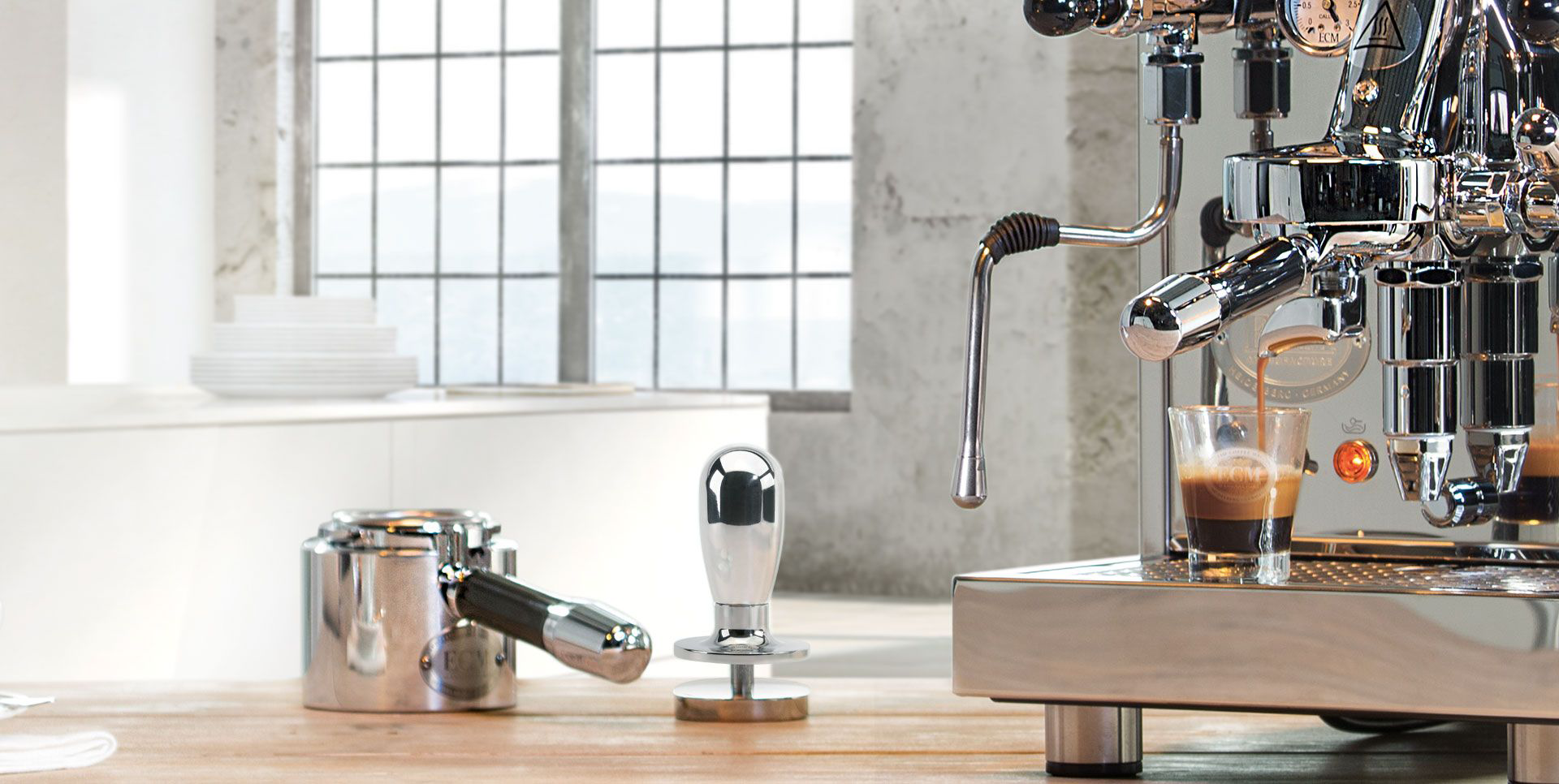 ECM Tamperstation Alu poliert