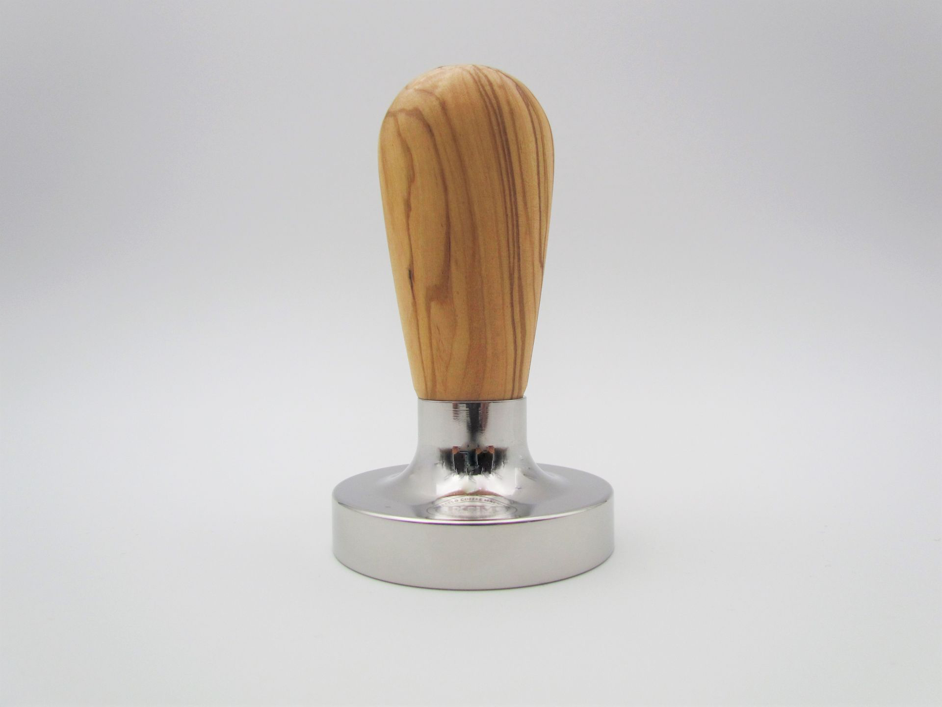 ECM Tamper aus Edelstahl mit Olivenholzgriff