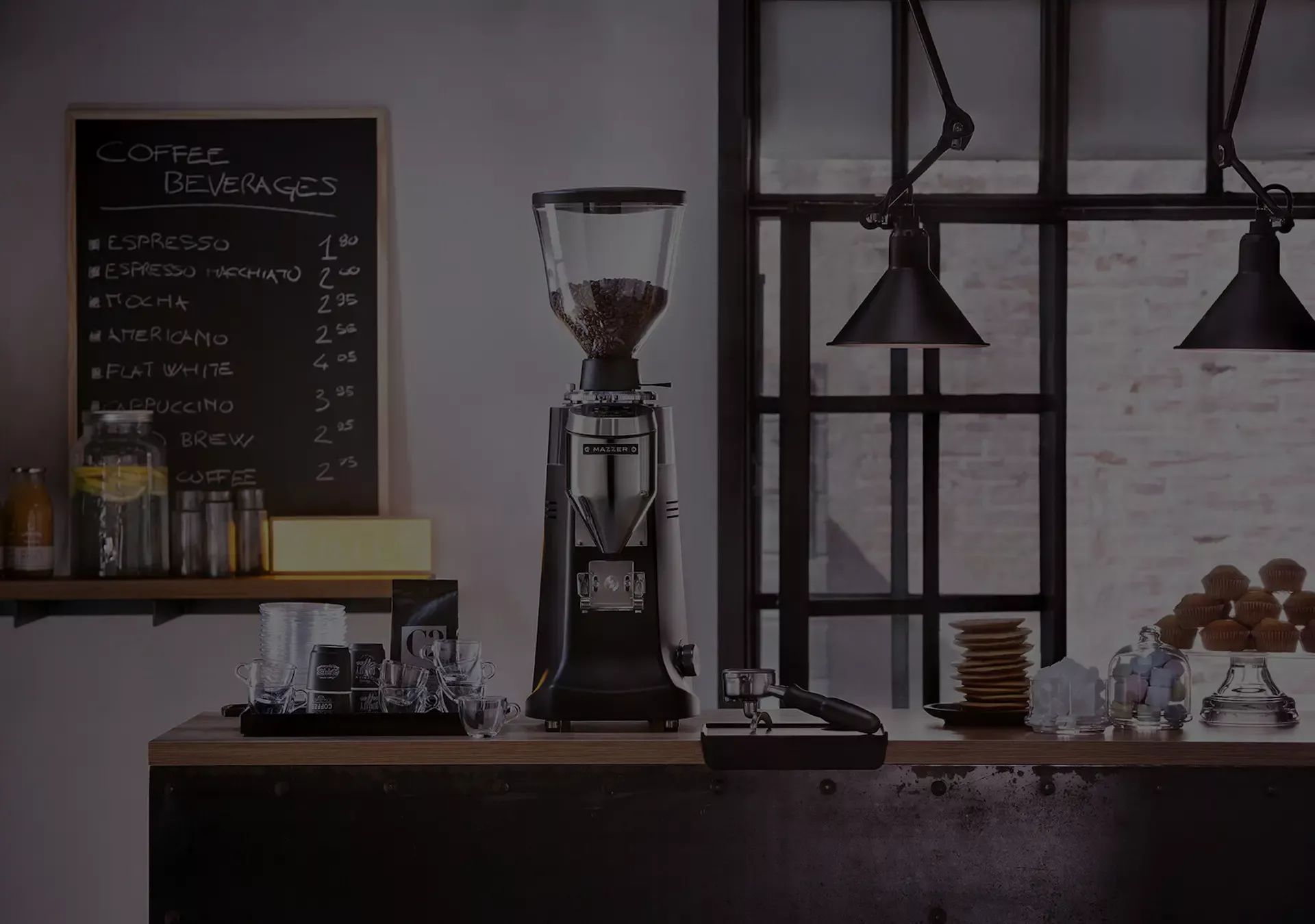 Mazzer Mühle in Cafè