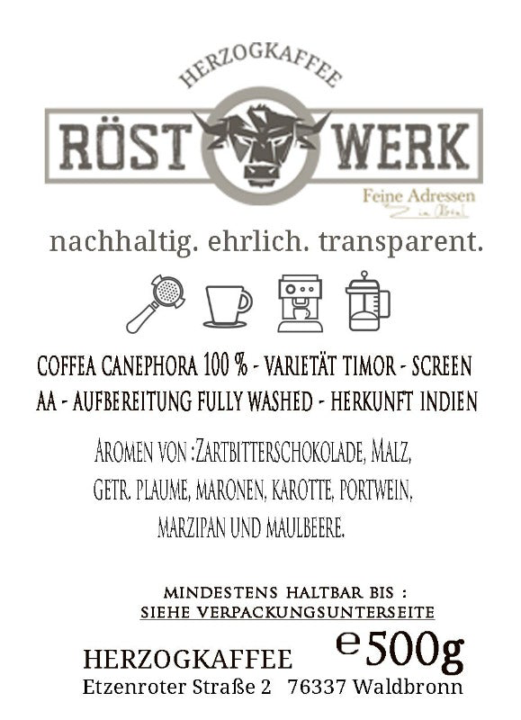 Herzog Kaffee - Baghira Royal - Informationen