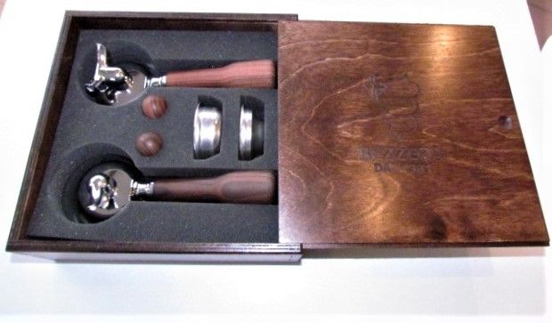 Bezzera Edelholzbox für BZ 1er und 2er Siebträger mit Holzgriff + 2 Holzknöpfe für Dampf- und Heißwasserbezug